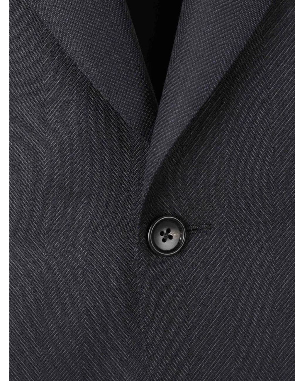 Tom Ford Blue Costume À Chevrons Et Col À Revers En Pointe for men