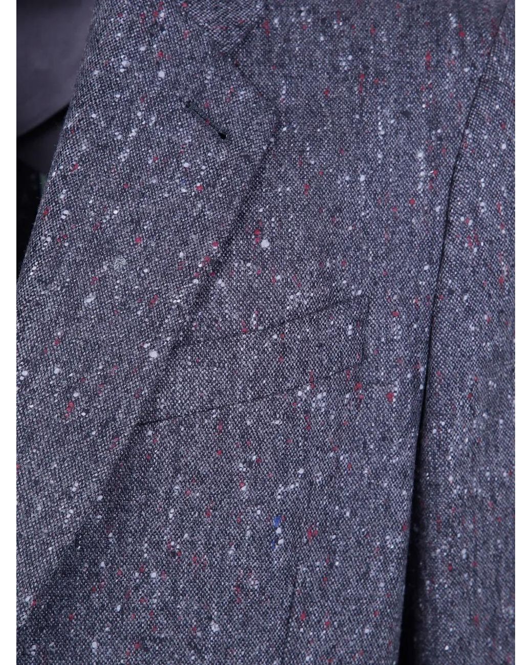 Paul Smith Blue Dark Donegal Wool Patch-Pocket Blazer for men