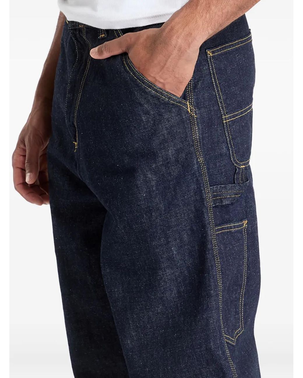 Carhartt Blue Logo-Patch Jeans for men