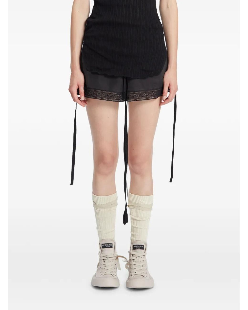 Ann Demeulemeester White Sarin Suede Leather Sneakers