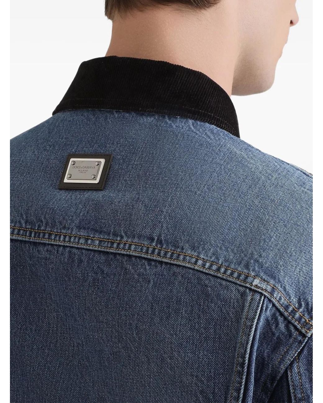 Dolce & Gabbana Blue Oversized Denim Jacket for men