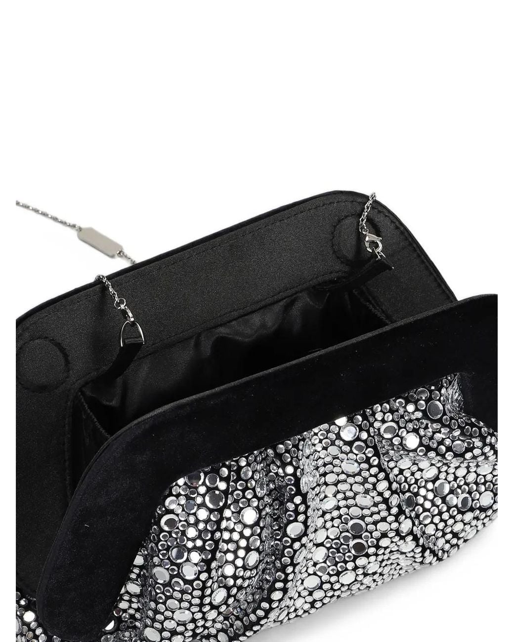 Twentyfourhaitch Black Unicornis Crystal-Embellished Clutch Bag