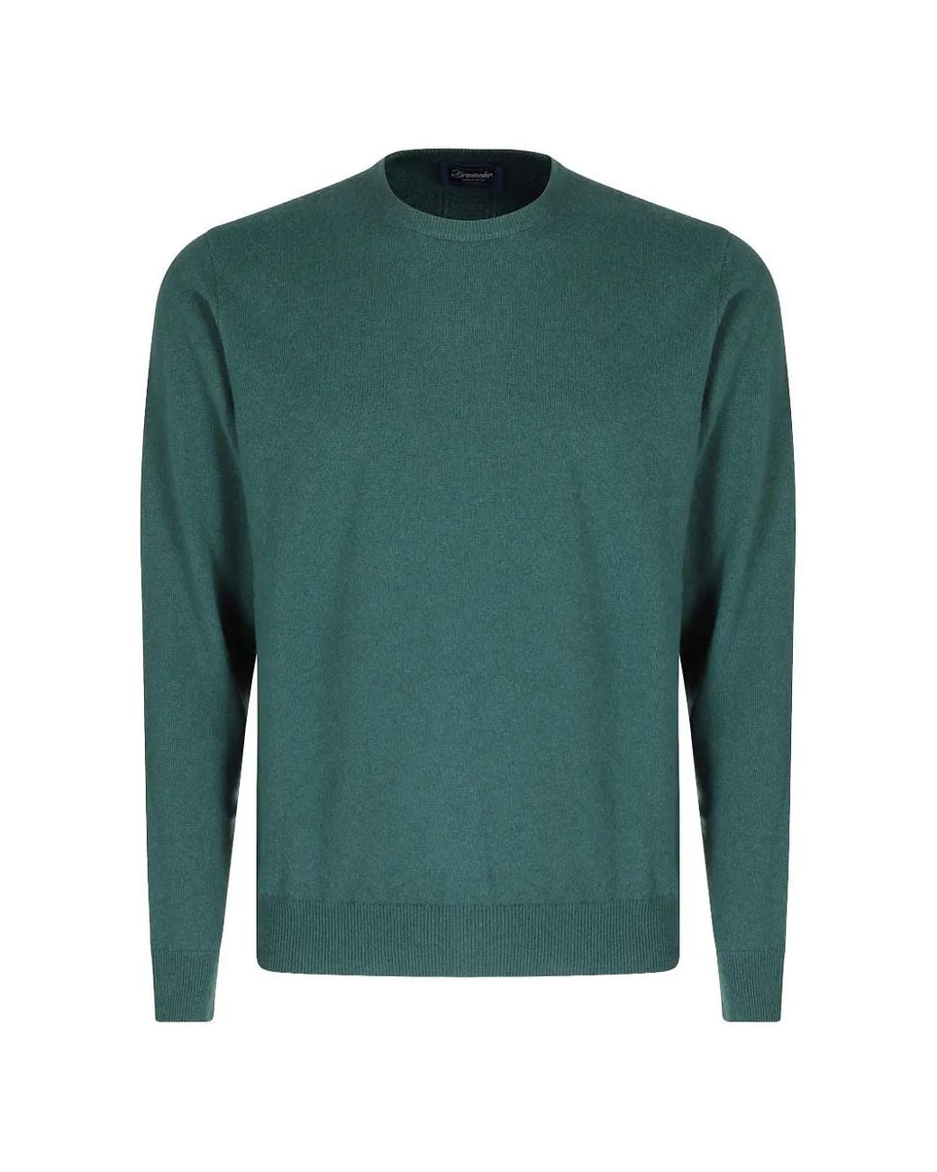 Drumohr Green Fine-Knit Crew-Neck Top for men
