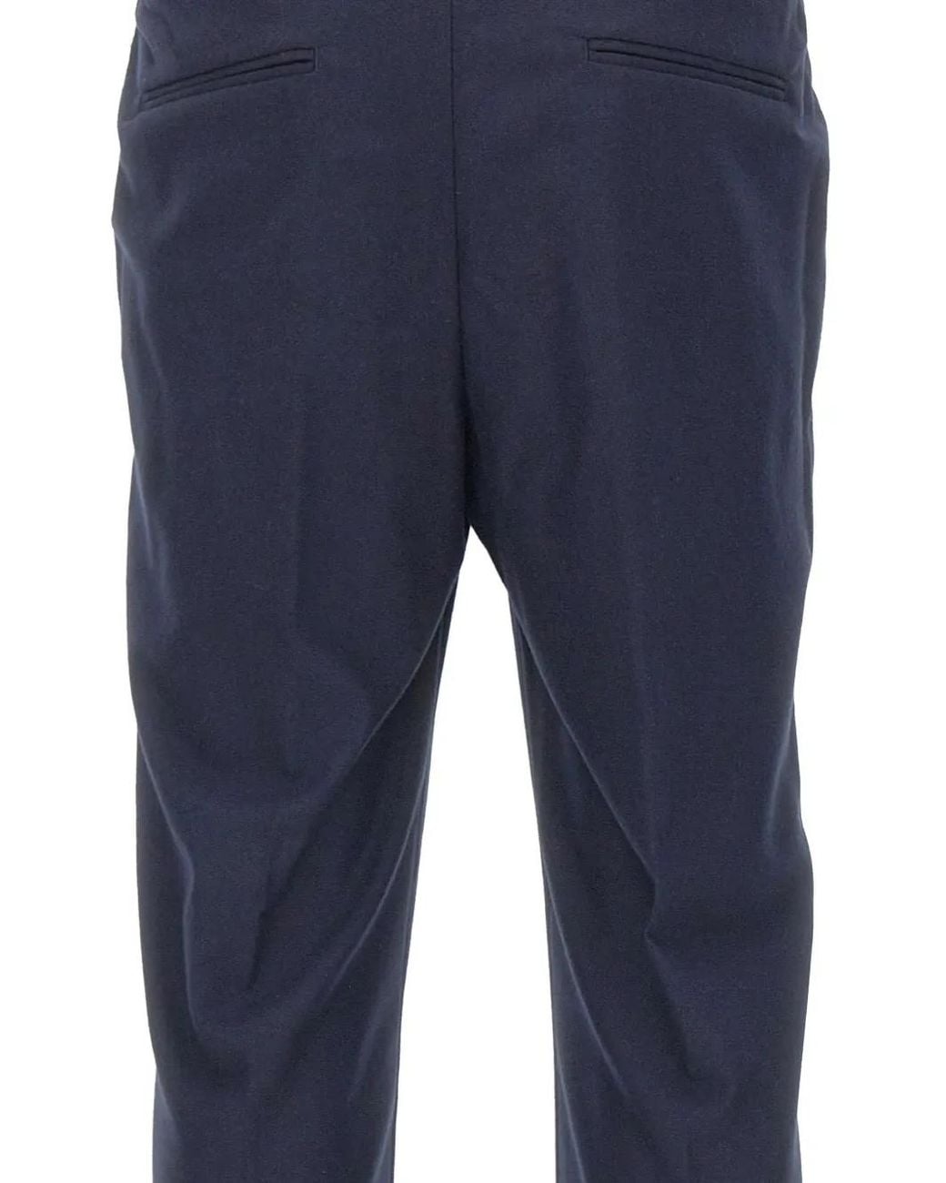 Devore Blue Pleated-Front Brushed-Finish Trousers for men