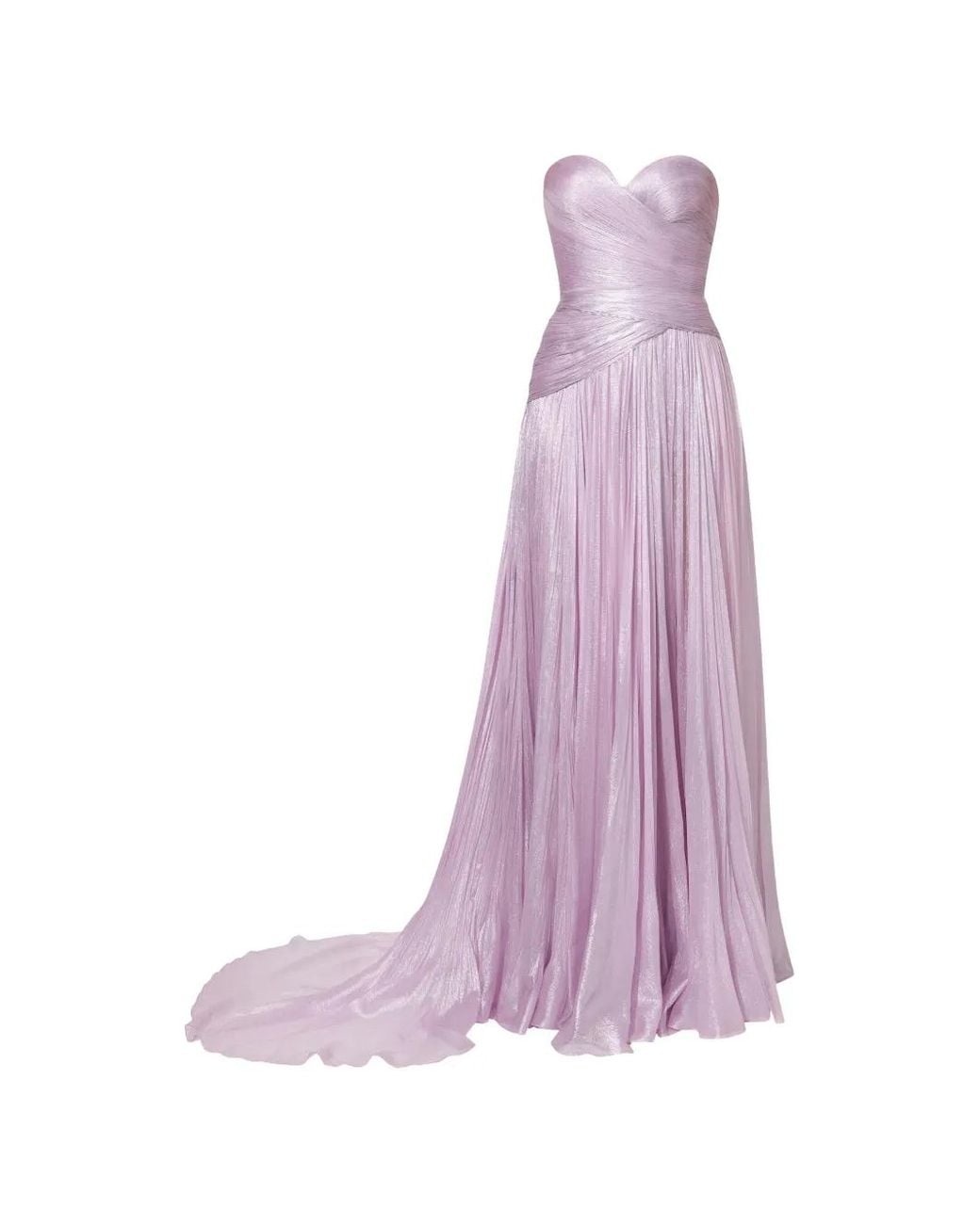 IRIS SERBAN Purple Sweetheart-Neck Draped Dress
