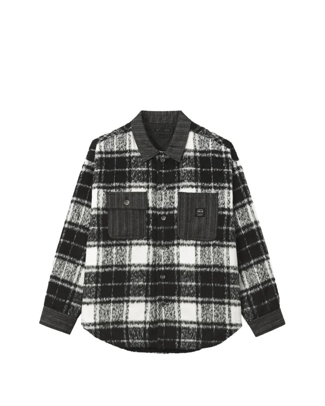 Camicia A Quadri di FIVE CM in Black da Uomo