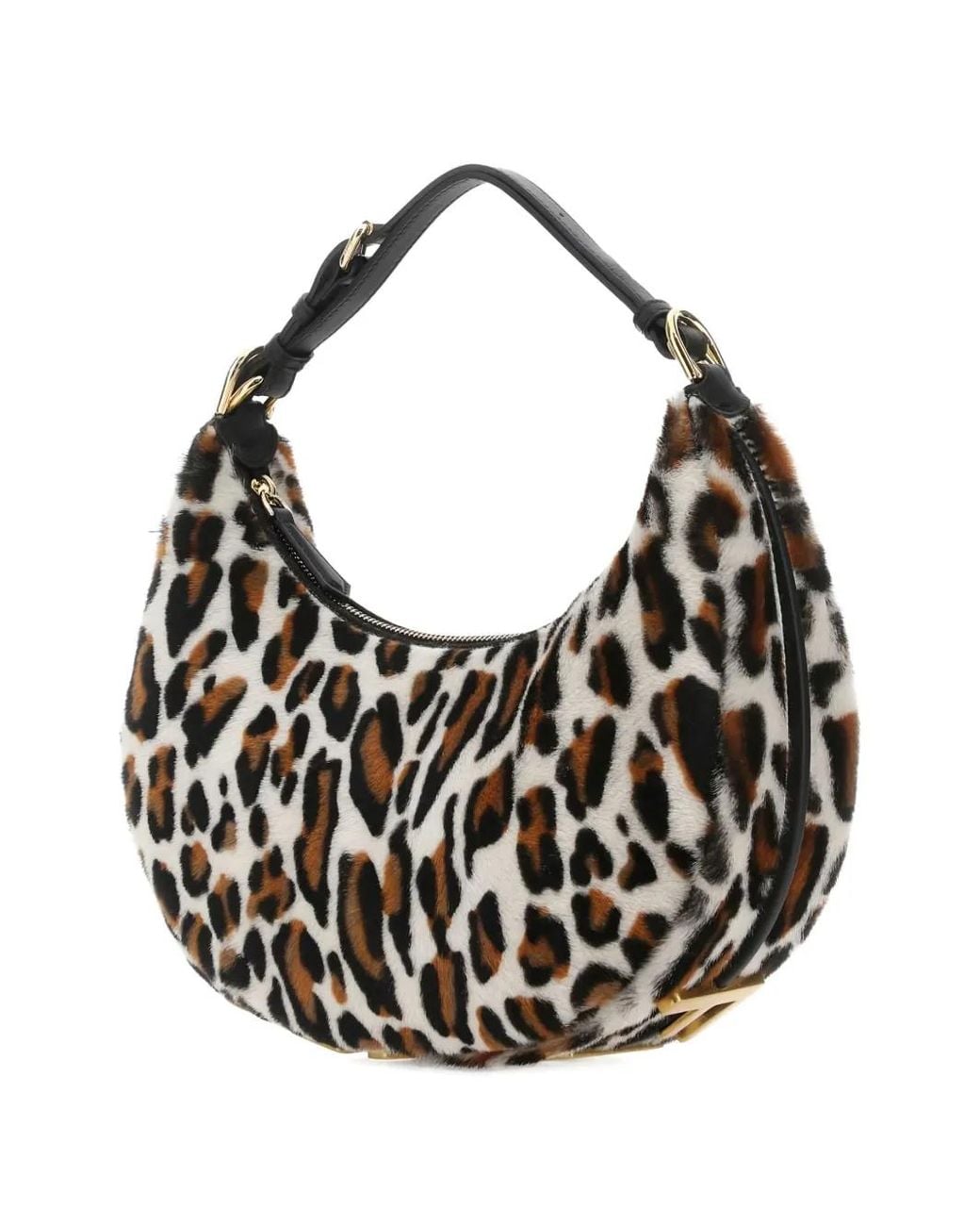 Fendi White Small Graphy Leopard-Print Shoulder Bag