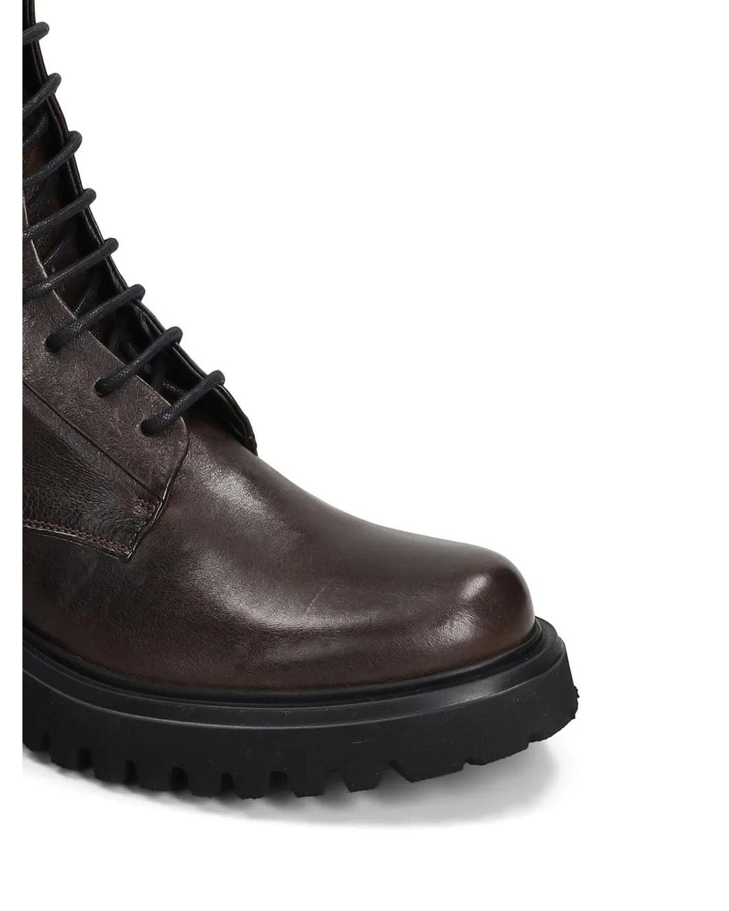 Evaluna Black Lace-Up Calf Leather Boots