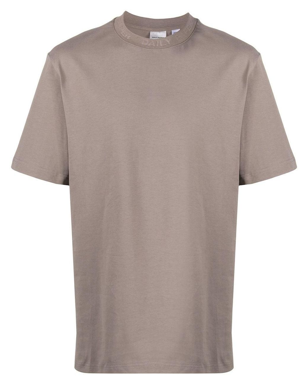 Daily Paper Cotton Mock-neck Boxy T-shirt in Brown - Lyst