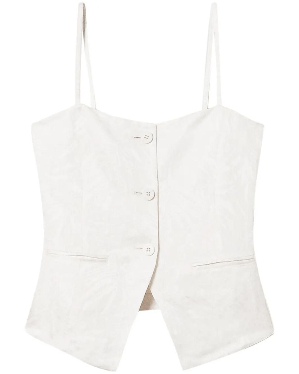 Twinset White Haut À Design Tressé