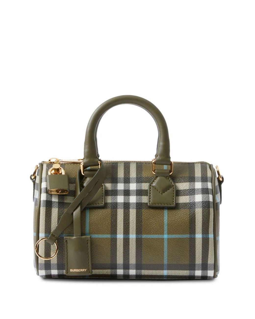 Burberry Mini Vintage Checkprint Bowling Bag in Green Lyst