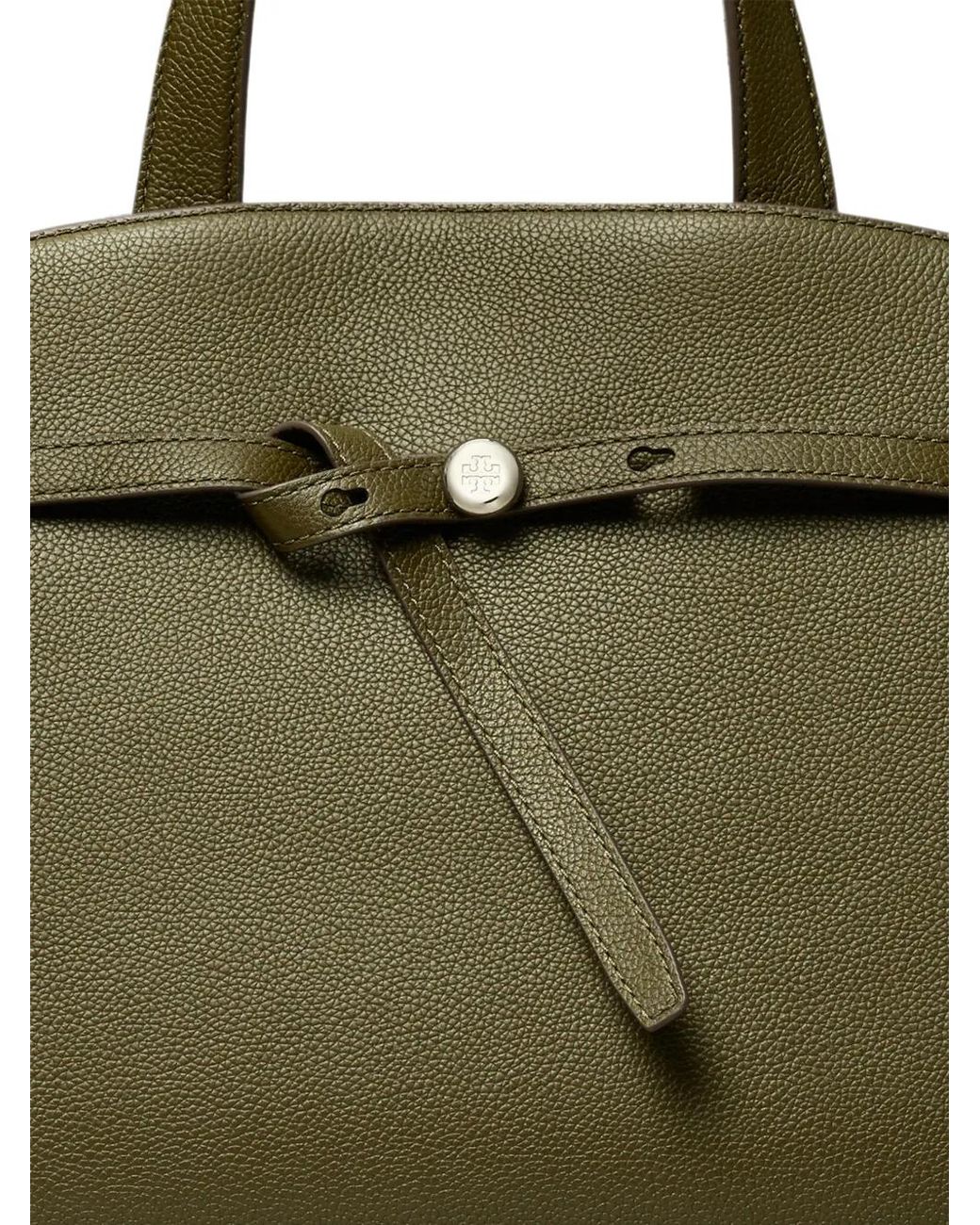 Tory Burch Green Romy Leather Boston Bag