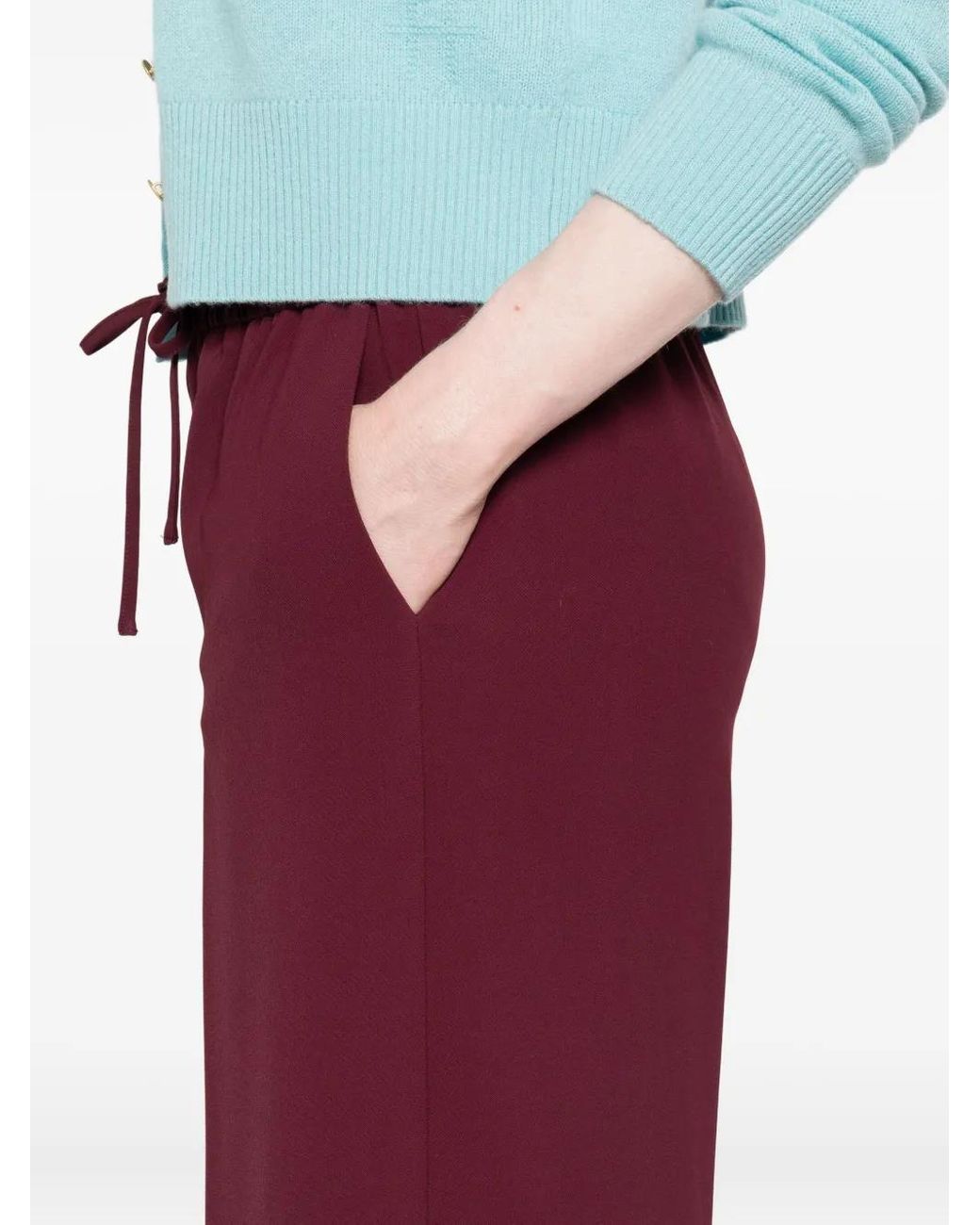 Pantalones Con Cordones Twinset de color Purple