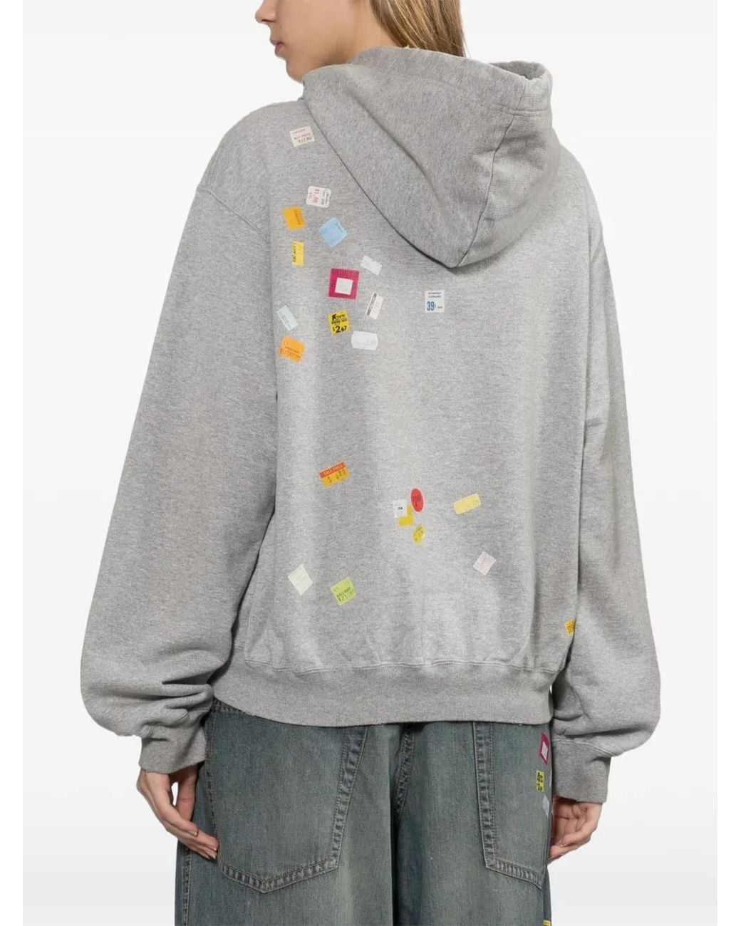 Maison Mihara Yasuhiro White Price-Tag Sticker Printed Hoodie
