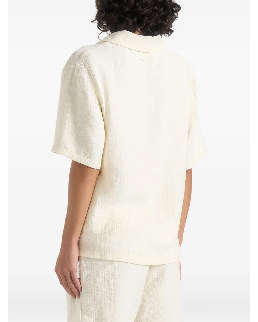 Manière De Voir Natural Harley Textured Revere Shirt
