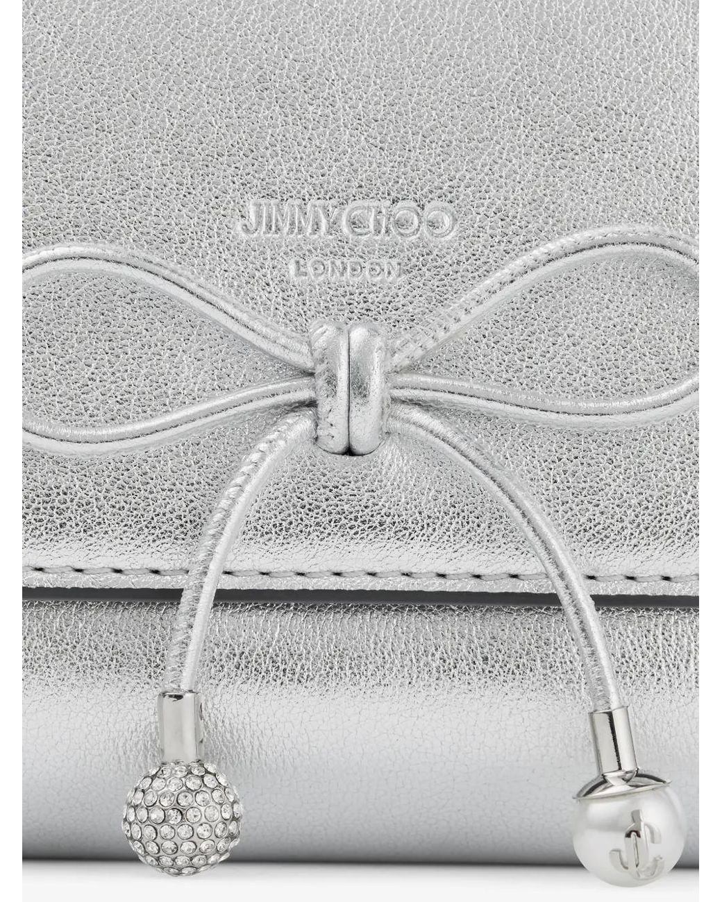 Jimmy Choo Gray Marinda Bow-Detail Wallet