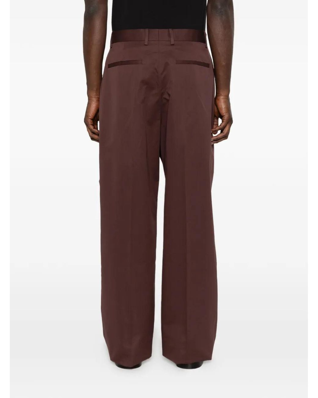 Jil Sander Brown Cotton Blend Poplin Trousers for men