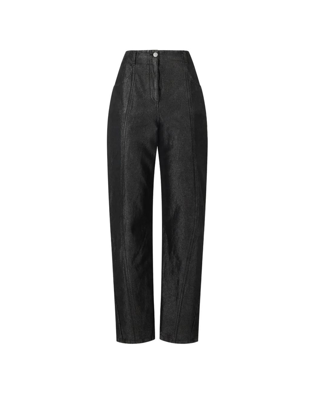 Alberta Ferretti Black High-Waisted Straight-Leg Trousers