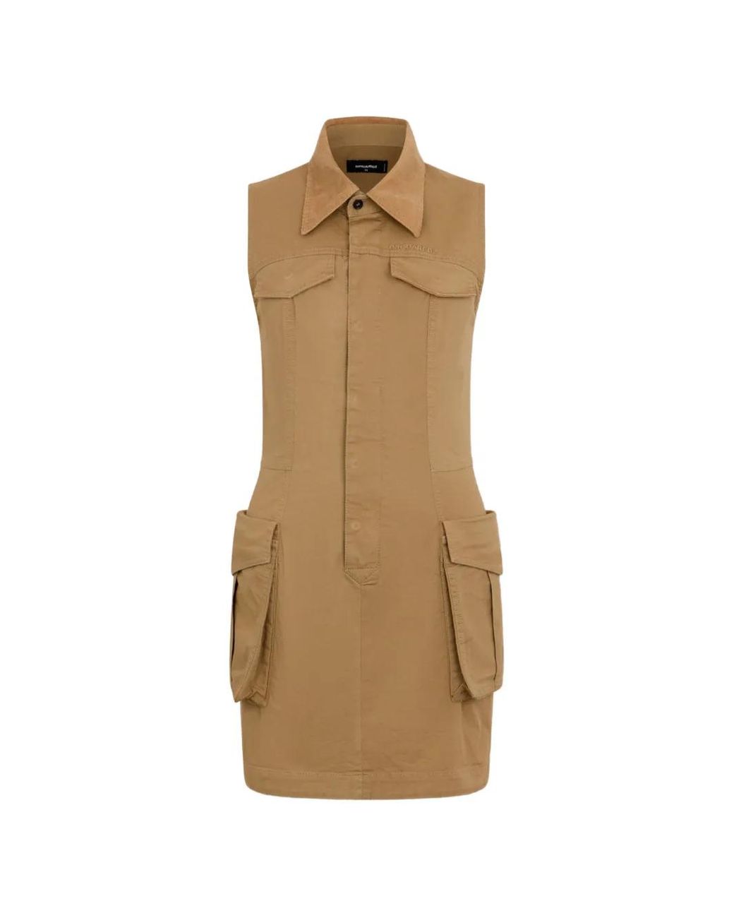 DSquared² Natural Lace-Up Cargo Dress