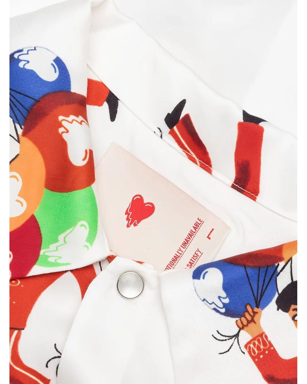 Emotionally Unavailable White Balloon-Print Shirt for men