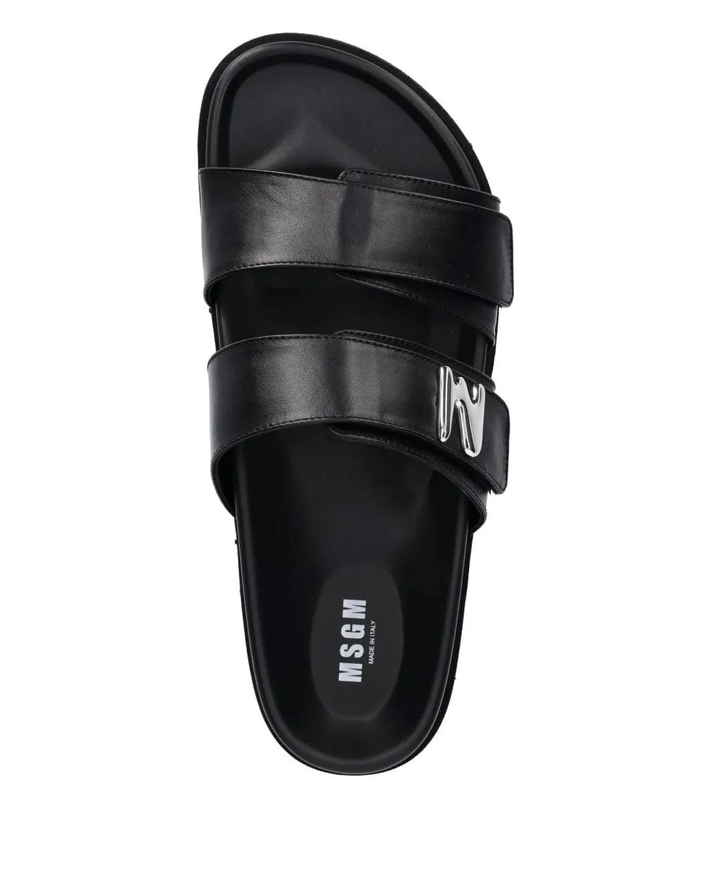 MSGM Black Flat Slides