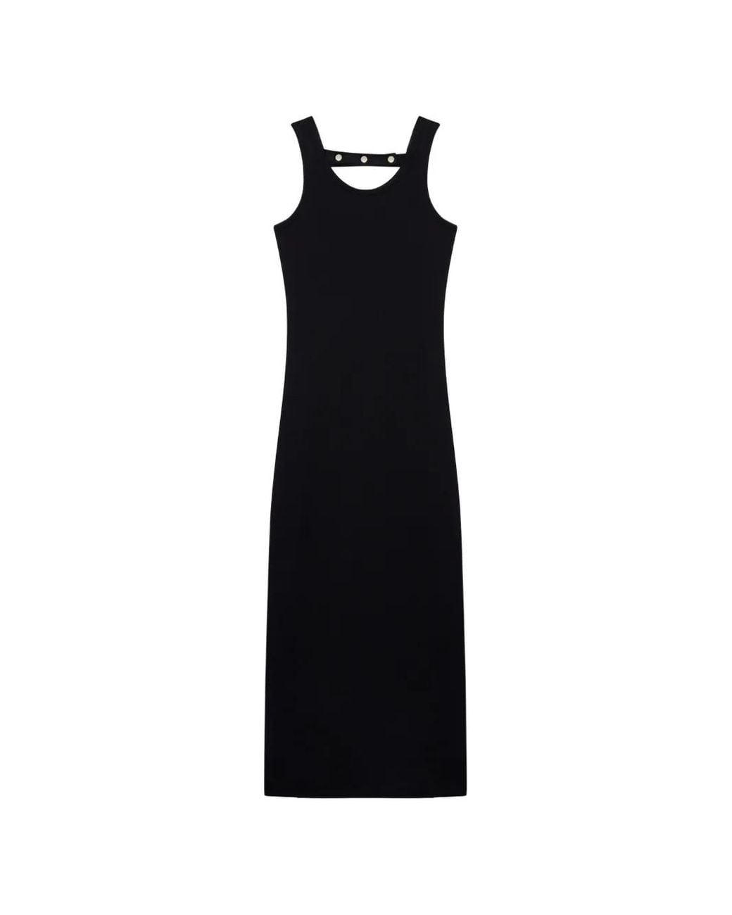 MSGM Black Robe Mi-Longue À Détails De Clous