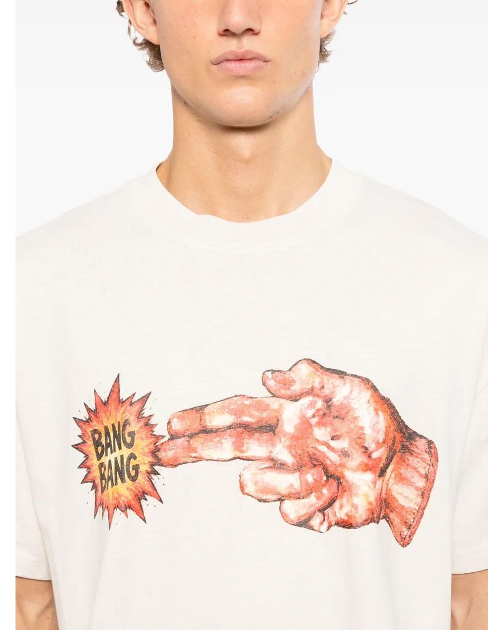 Melt White Graphic-Print T-Shirt for men