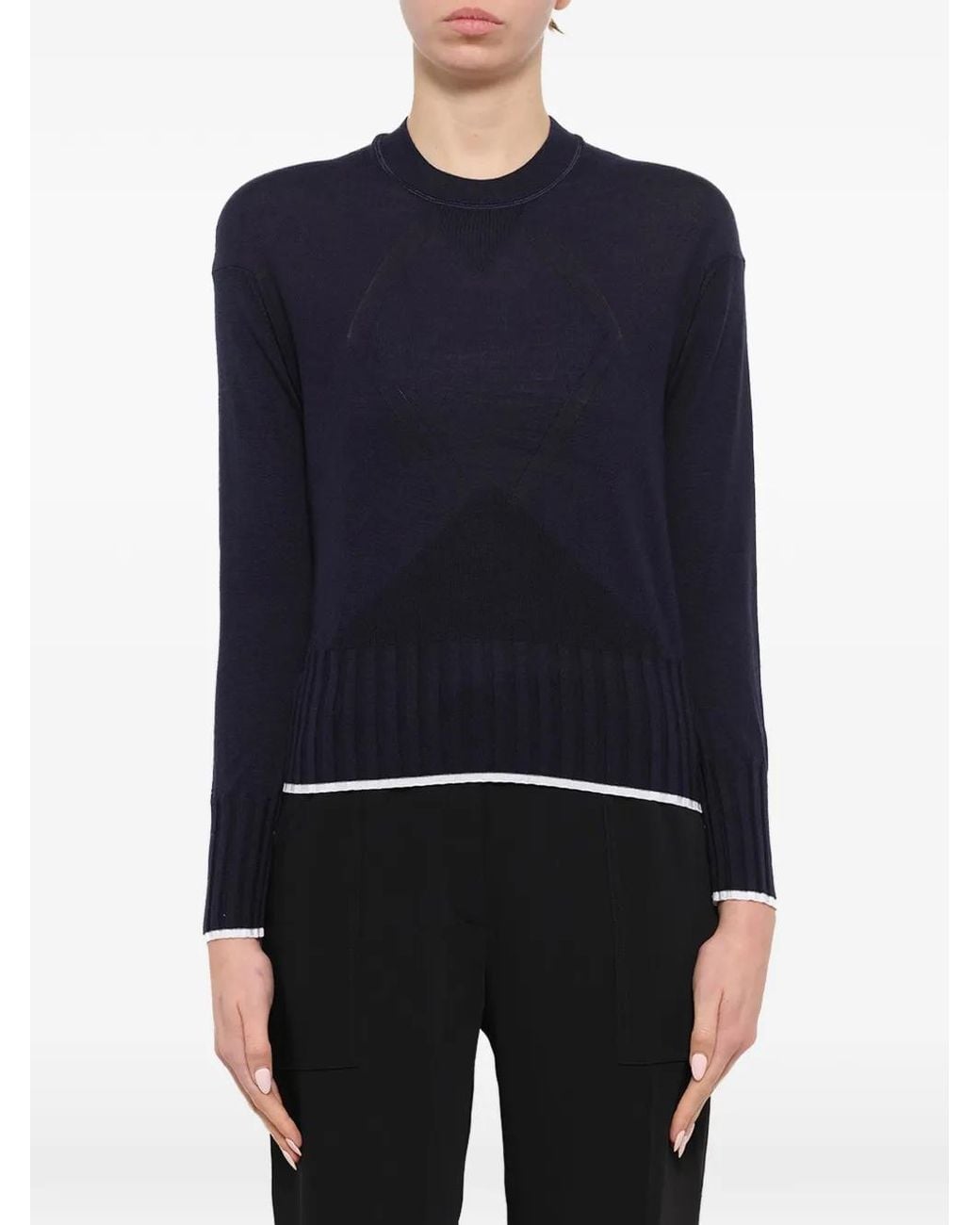 KENZO Blue Gerippter Strickpullover