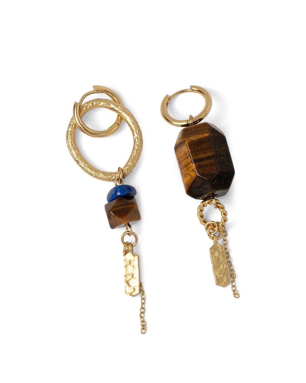 Sessun Metallic Toti Stone-Embellished Mismatched Earrings