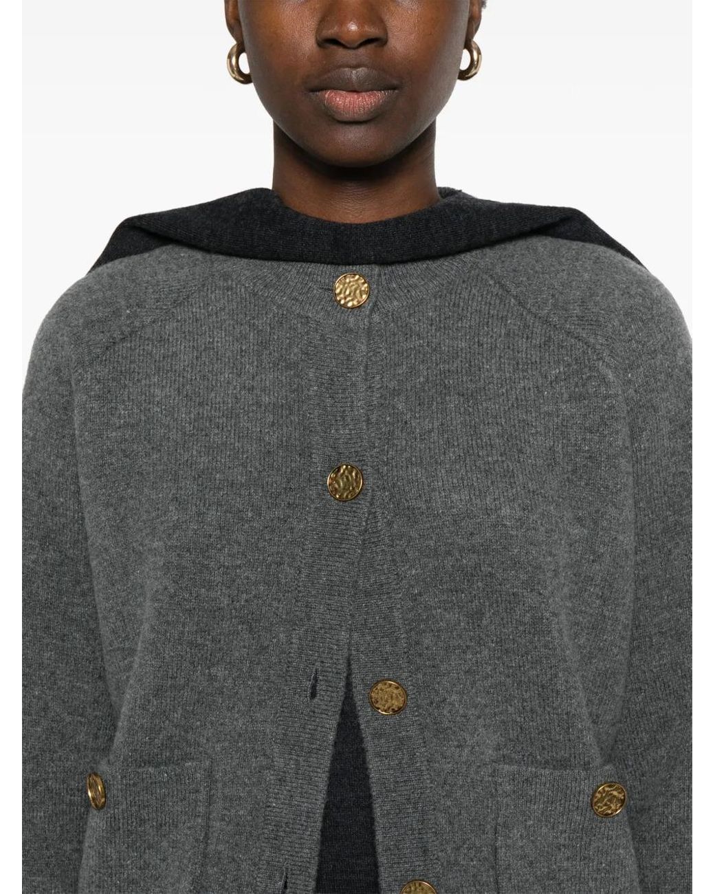 Totême Gray Wool Cardigan