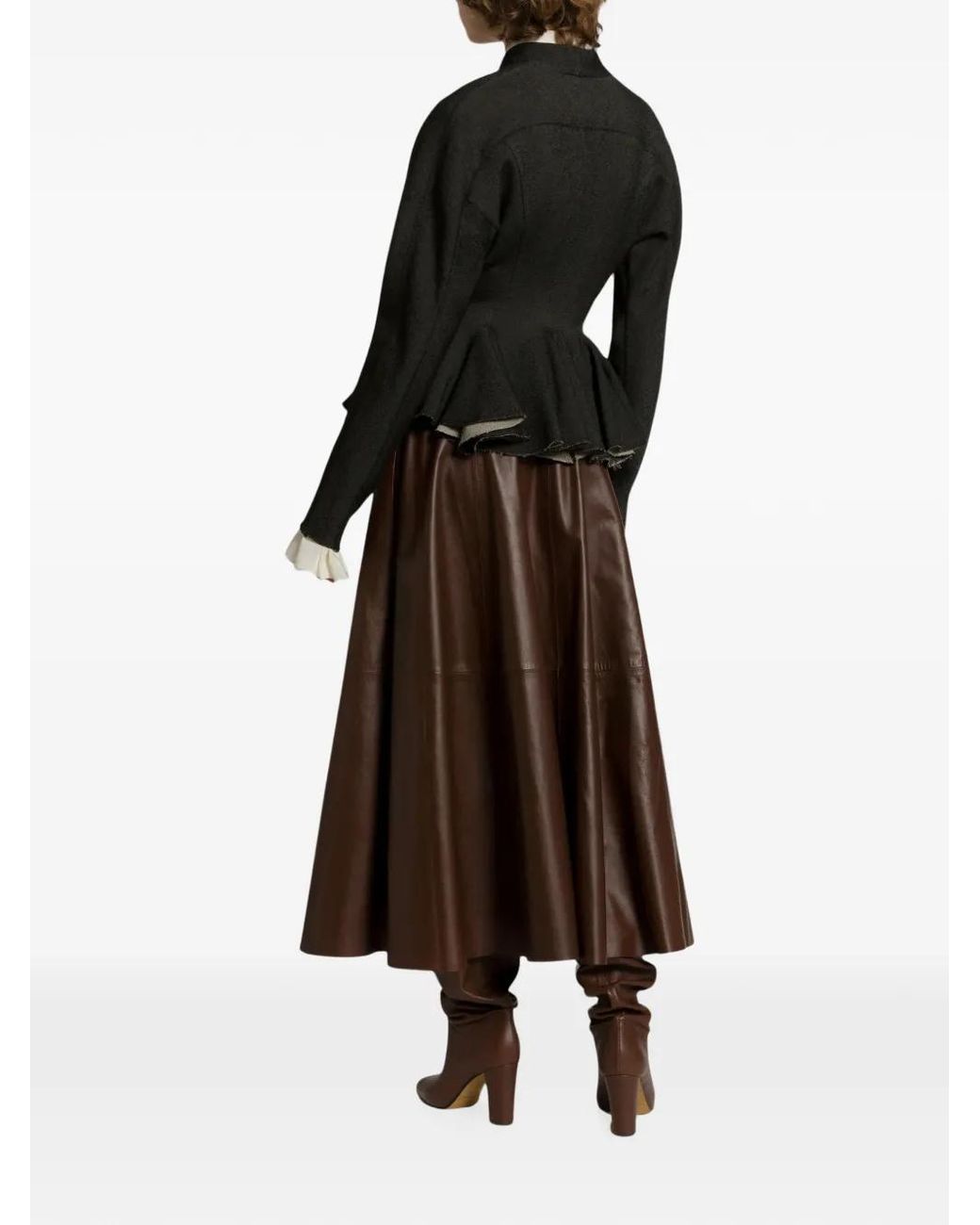 Alberta Ferretti Black Peplum Wrap Jacket