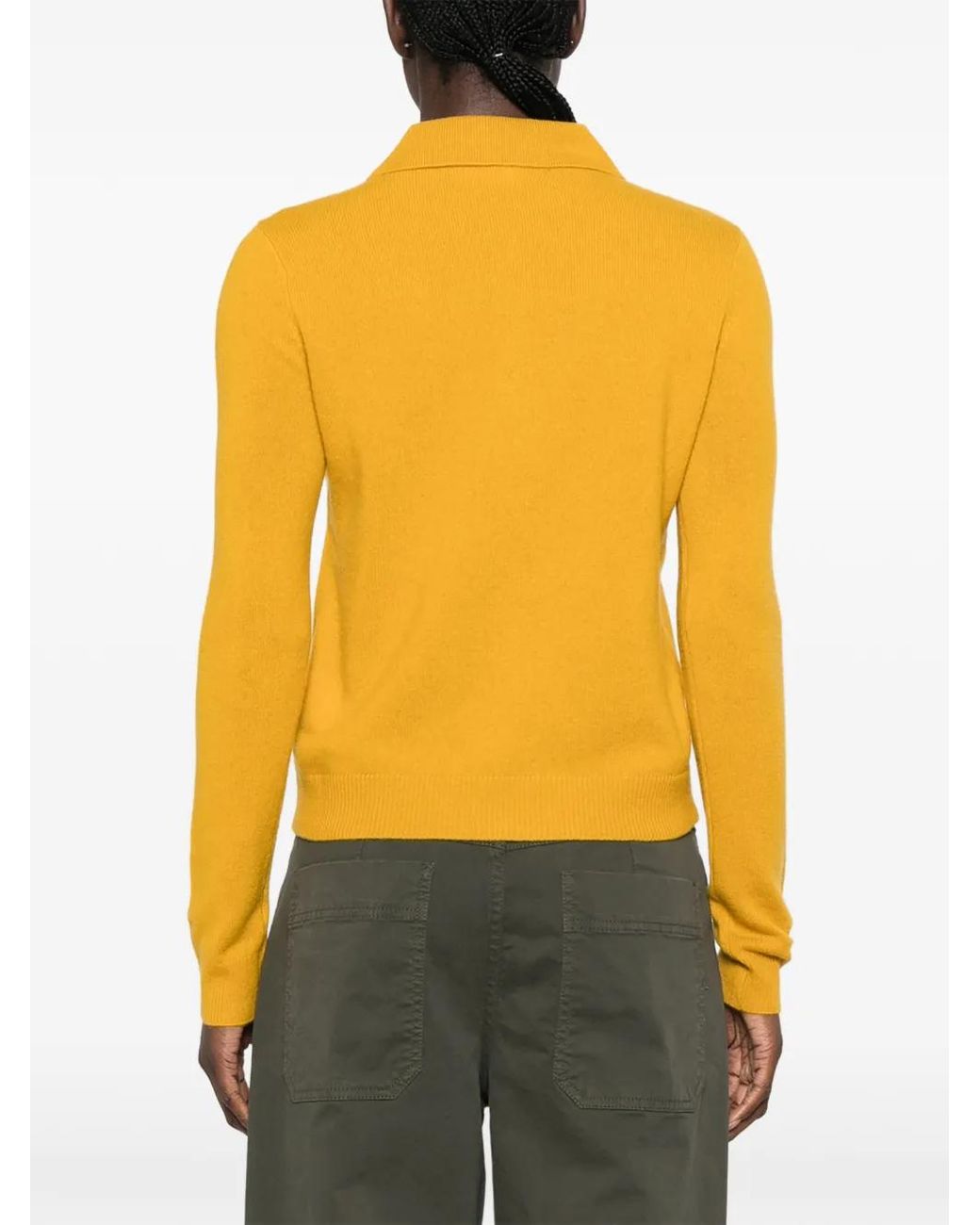 iBlues Yellow Button-Up Collared Cardigan