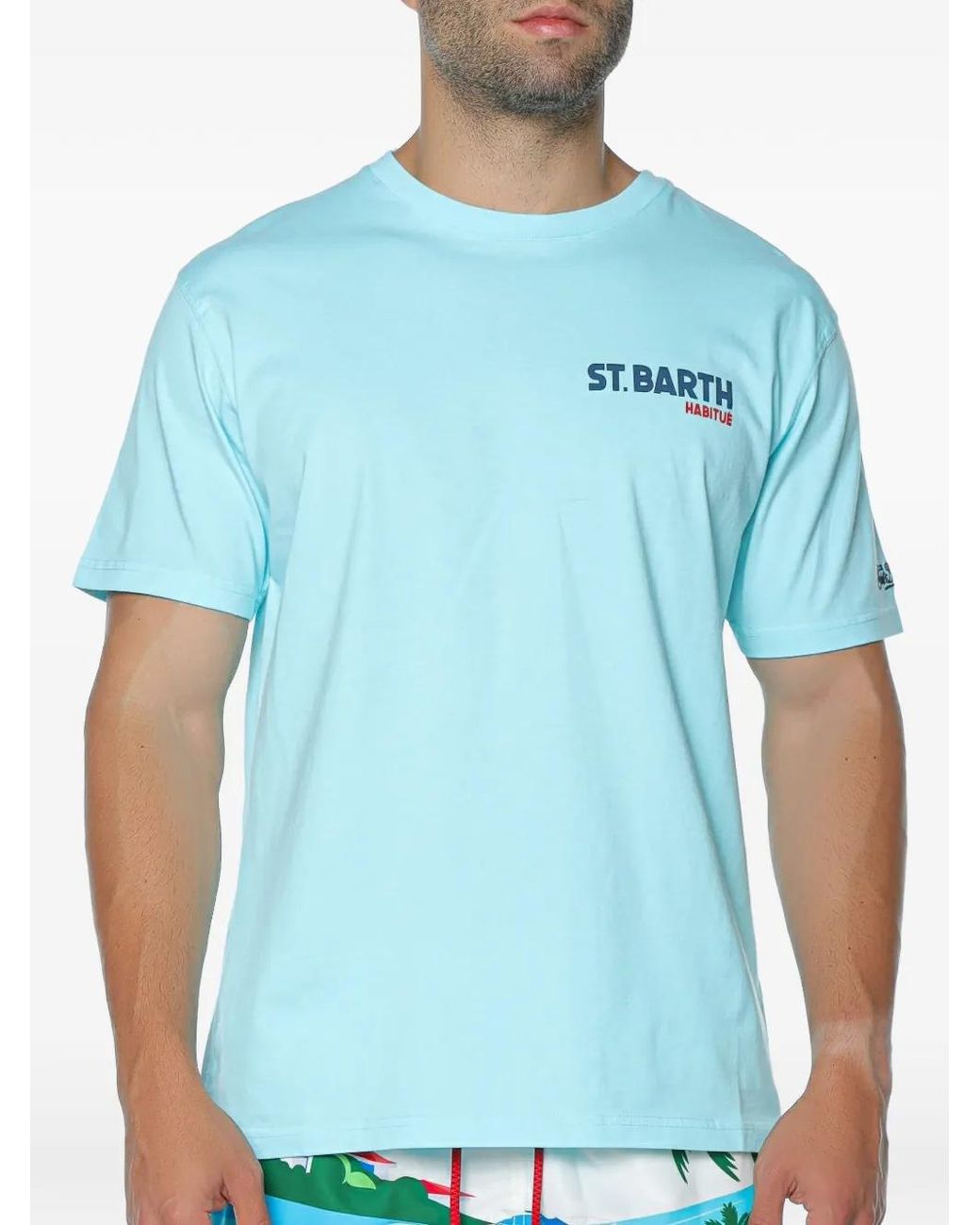 Mc2 Saint Barth Blue Portland T-Shirt With Nord Sud Ovest Est 883 Special Edition for men