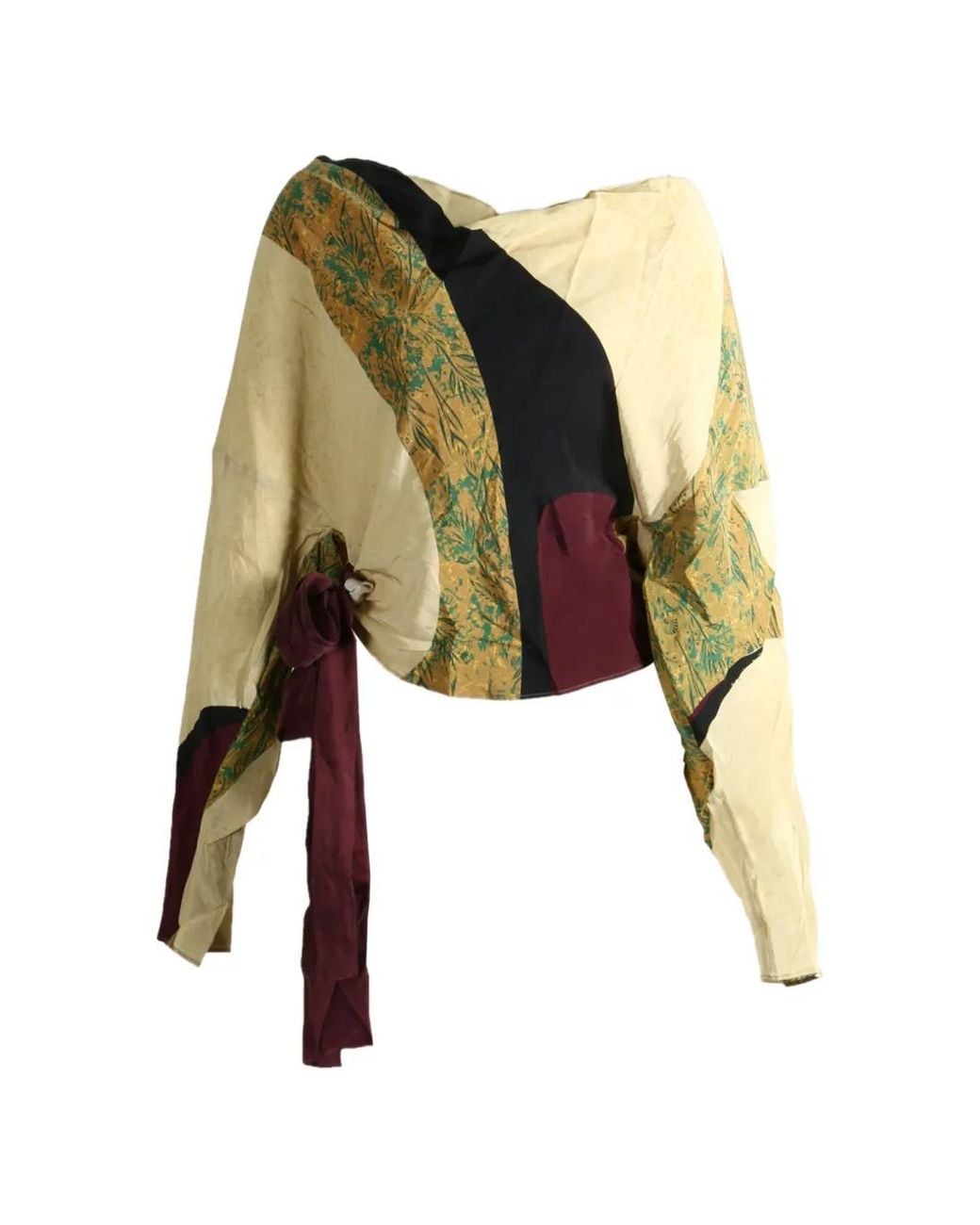 YANGKEHAN Natural Floral-Print Silk Top