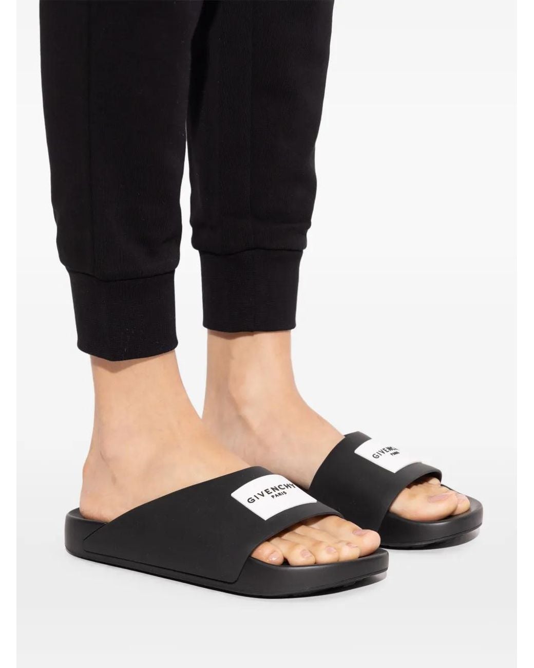 Givenchy White Slide-Sandalen mit Logo