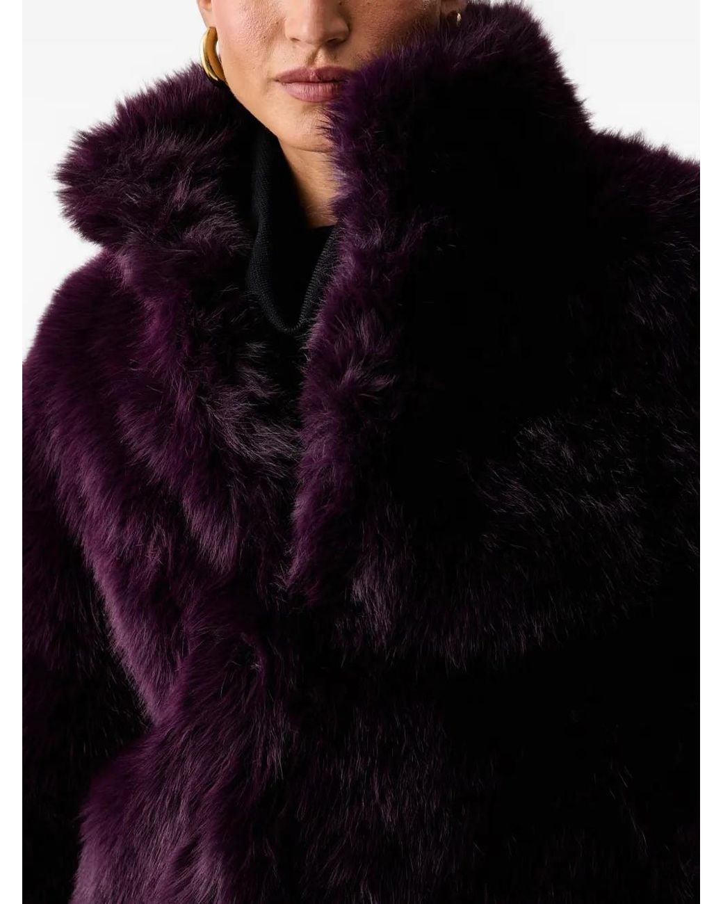 Silvian Heach Black Veste Oversize En Fourrure Artificielle