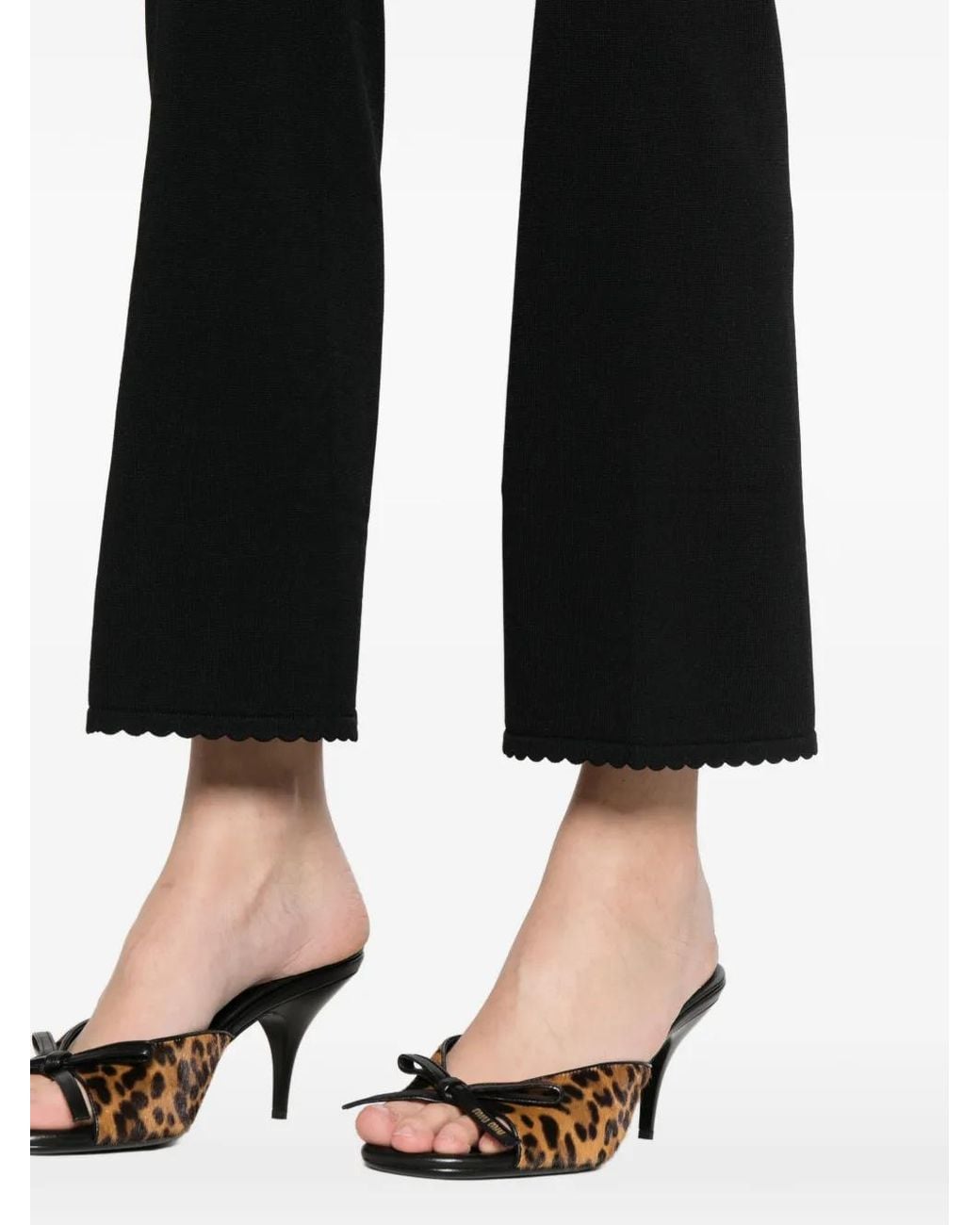 Twinset Black Scalloped-Trim Trousers