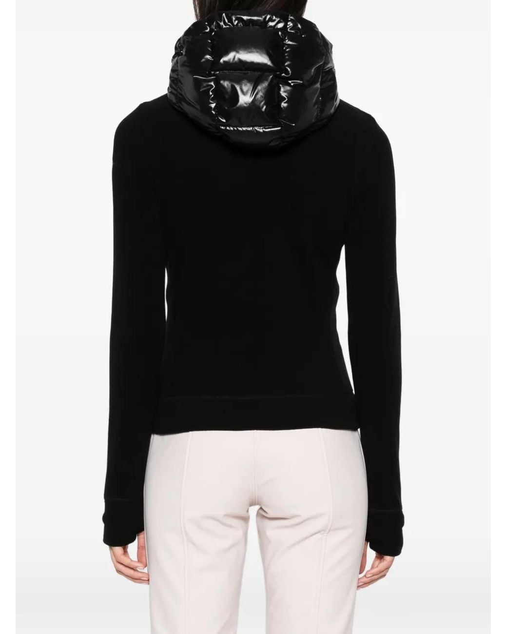 Moncler Black Quilted Hooded Cardigan