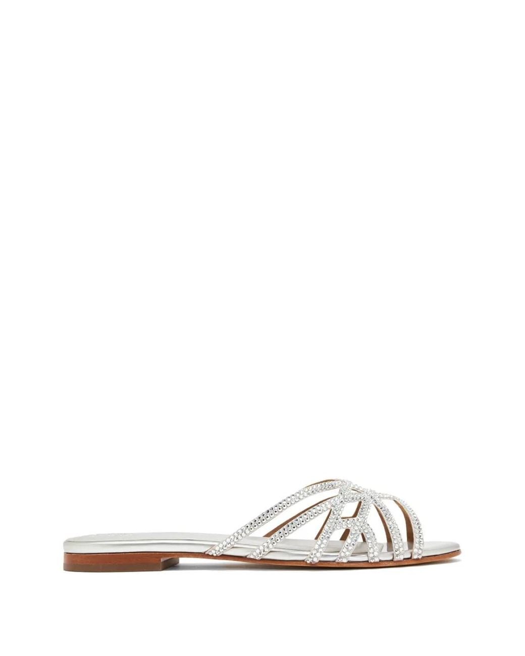 Nicoli White Pasqelina Crystal-Embellished Sandals