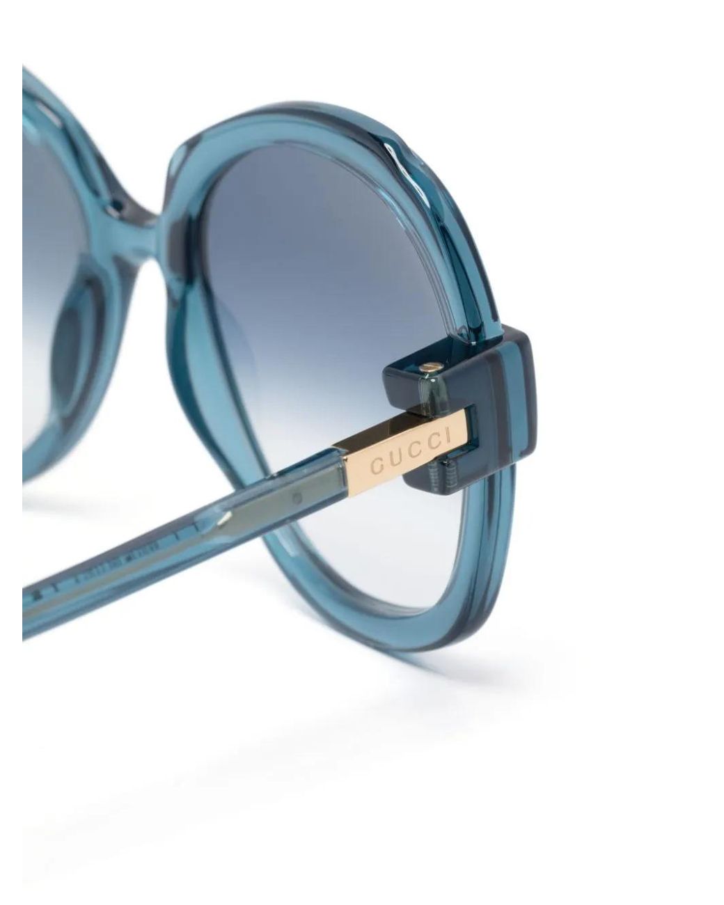 Gucci Blue Round-Frame Tinted Sunglasses