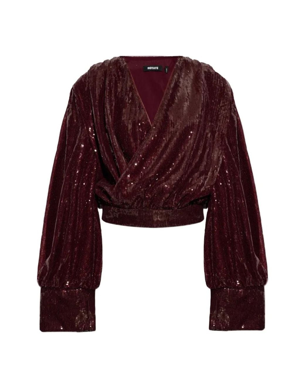 ROTATE BIRGER CHRISTENSEN Purple Sequin Top With A V-Neck