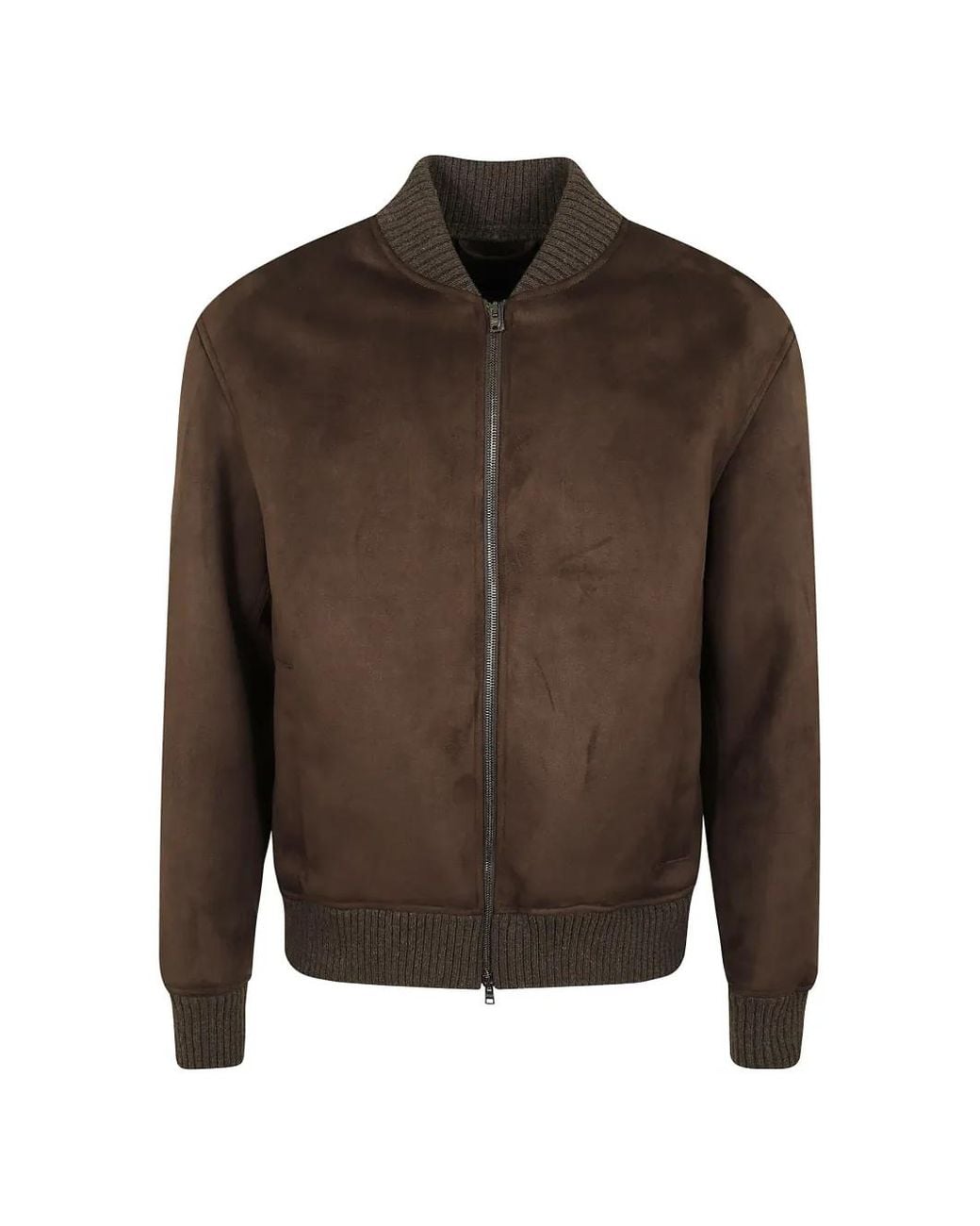 Herno Brown Ribbed-Trim Bomber Jacket for men