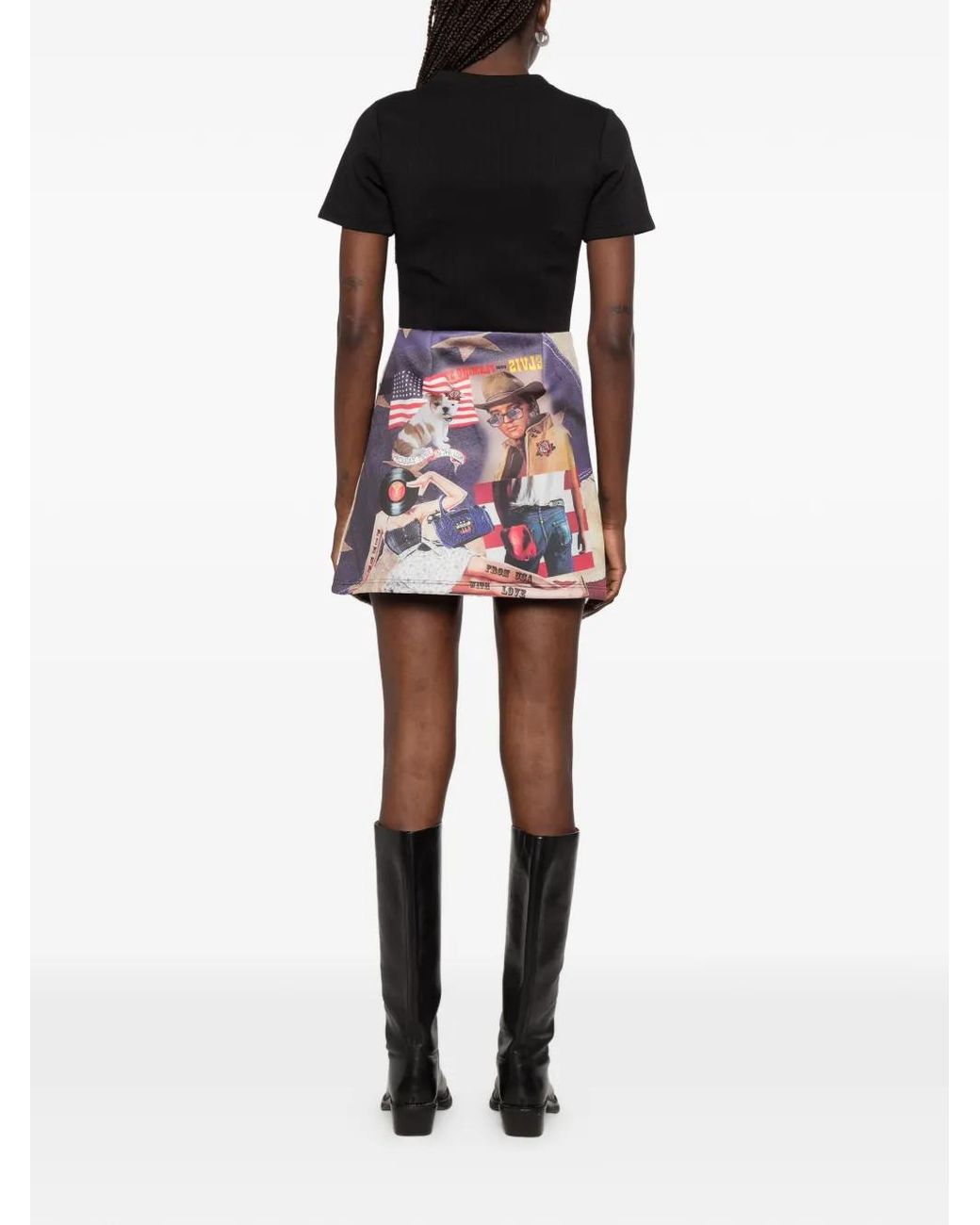 The Artistylist Black Graphic-Print A-Line Dress