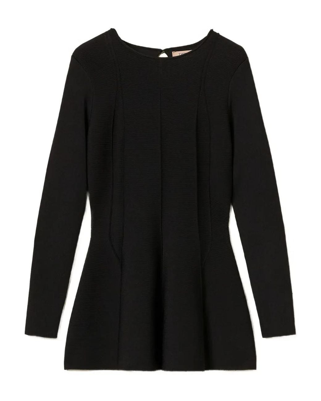 Twinset Black Robe Courte En Maille Fine