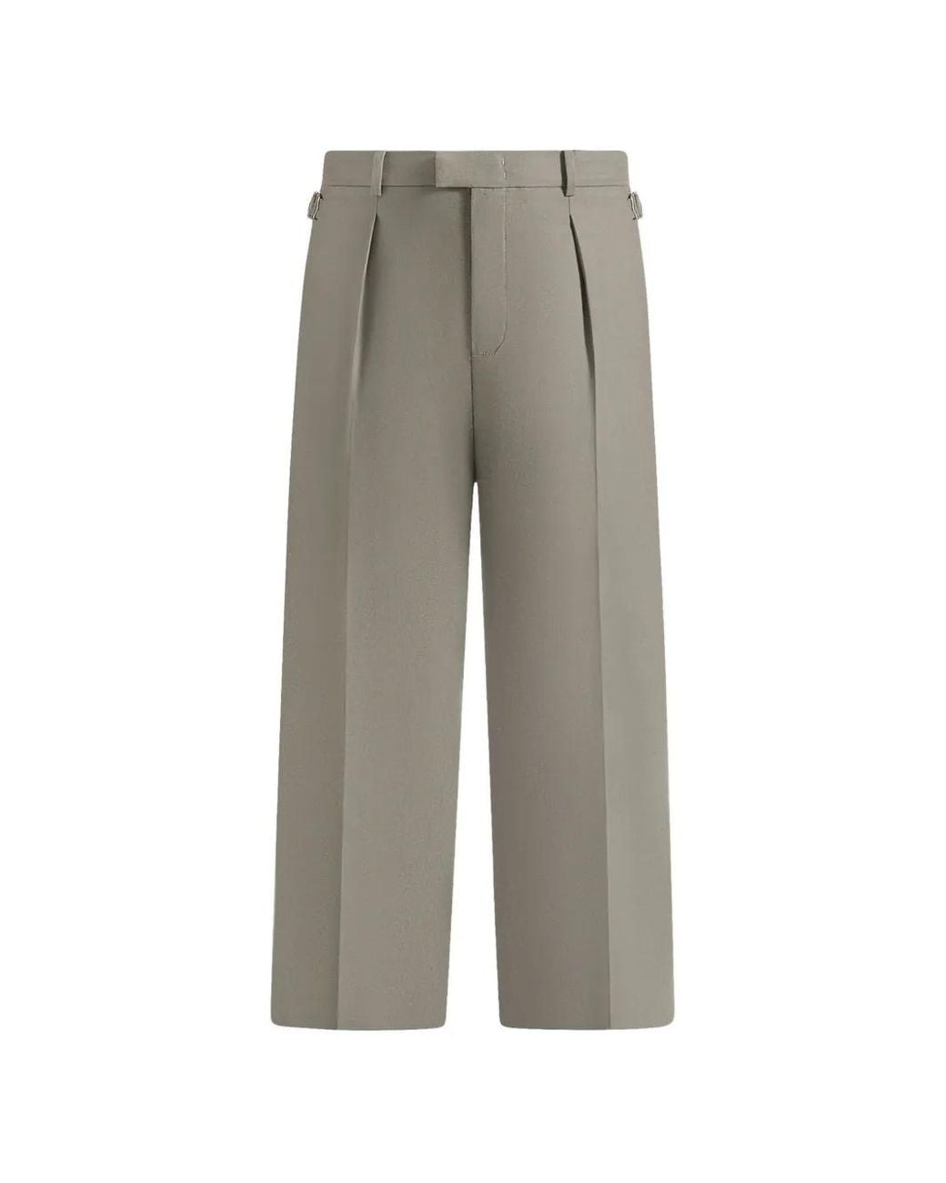 Manière De Voir Gray Dorian Pleated Linen Trousers for men