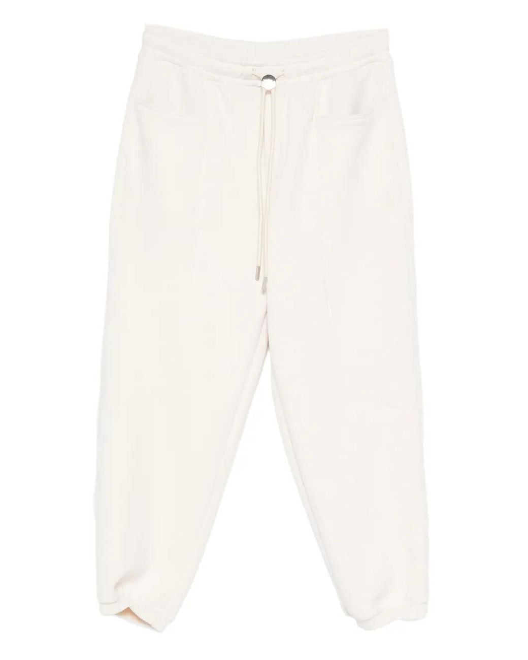 Yes London White Drawstring Pocket Track Pants for men