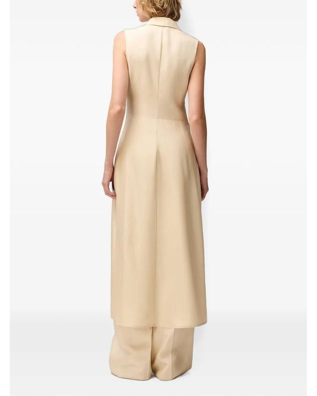 RETORI White Chain-Detail Silk Dress