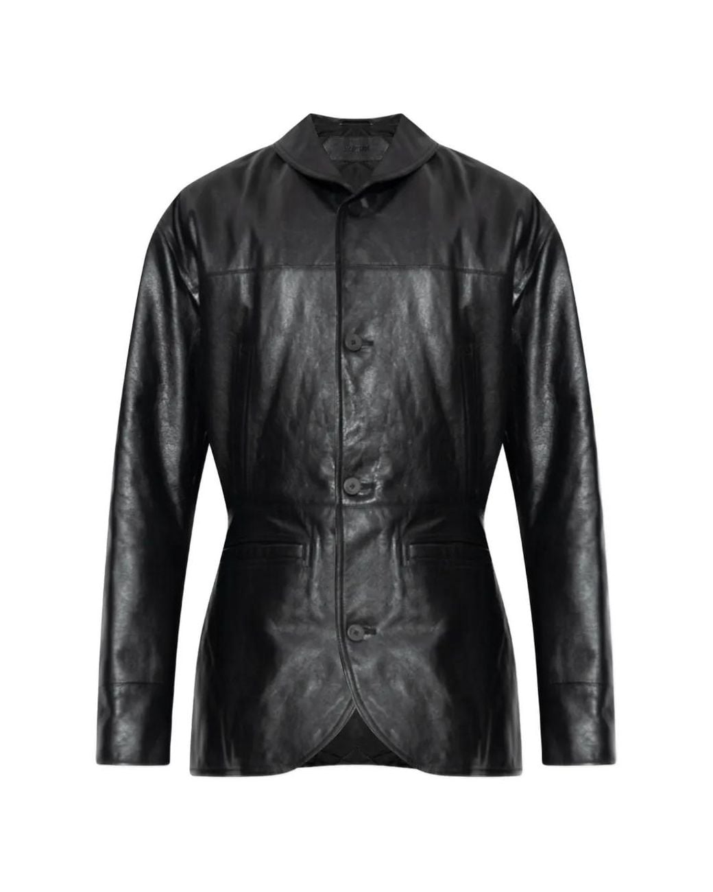 Jacquemus Black The Gardian Leather Button-Up Jacket for men