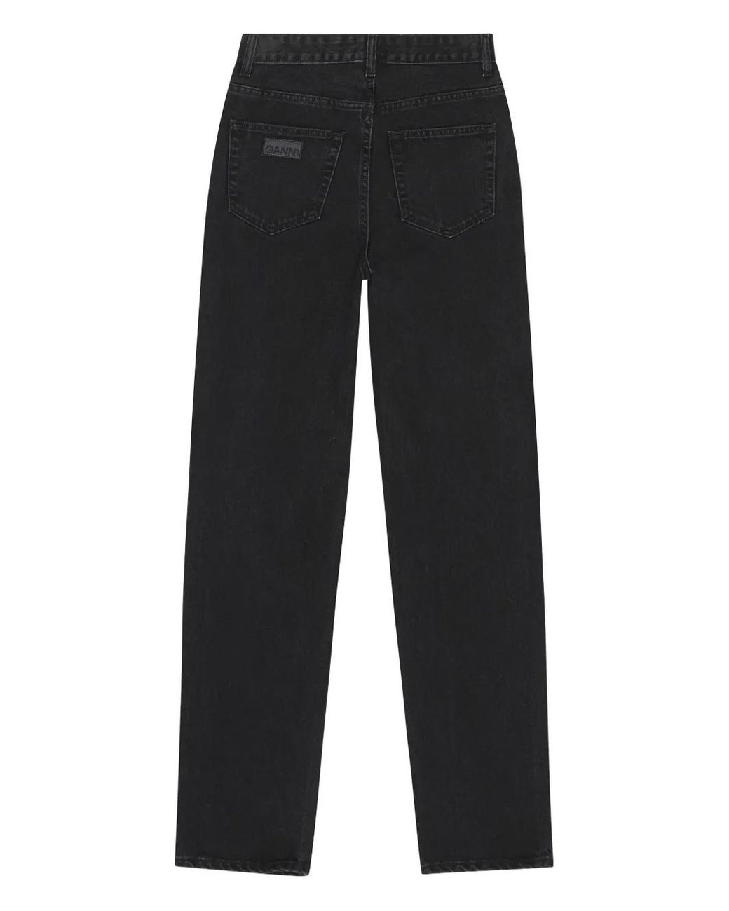 Ganni Black Straight-Leg Jeans