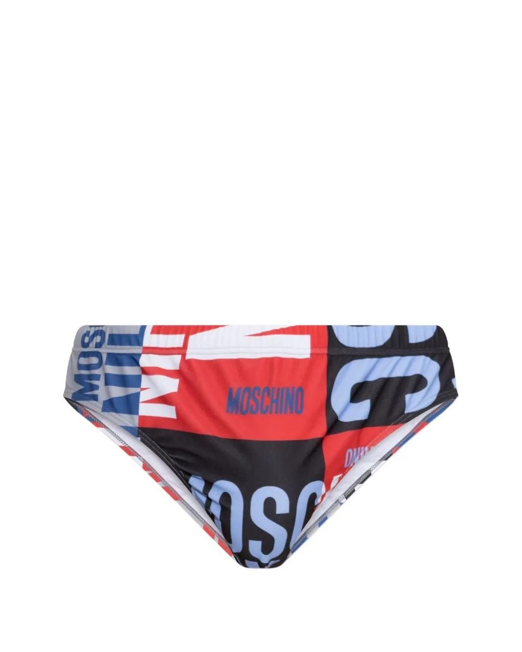 Moschino White Logo-Print Swim Briefs for men